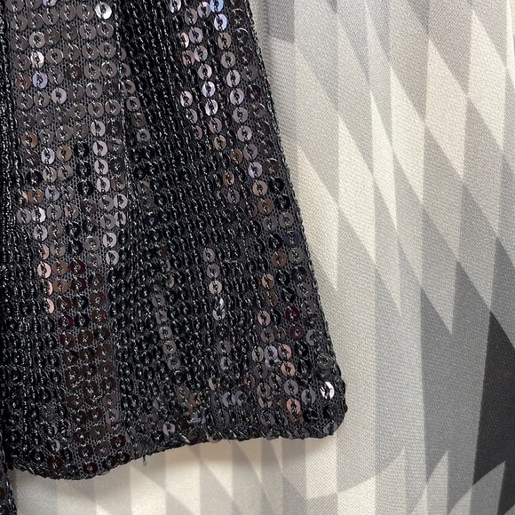 Tory Burch Silk Tank Top Geometric Print Grey Black Size 8 - Picture 11 of 16